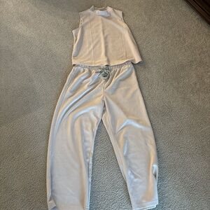 Sleeveless Top and Pants Set in Beige